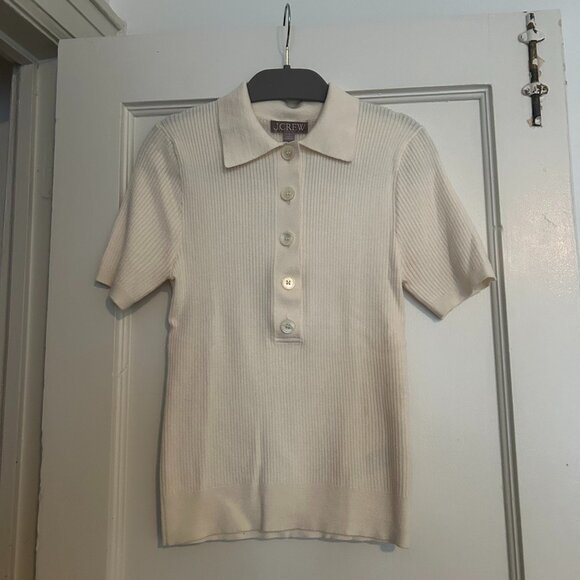 J. Crew Short-Sleeve Ribbed Polo Sweater (Size S) - Picture 8 of 8